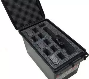 1 Pistol & 11 Magazines MTM 50 Cal Ammo Can Foam