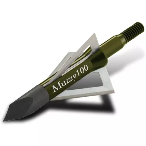 100 Grain 3 Blade Screw In Broadheads by Muzzy