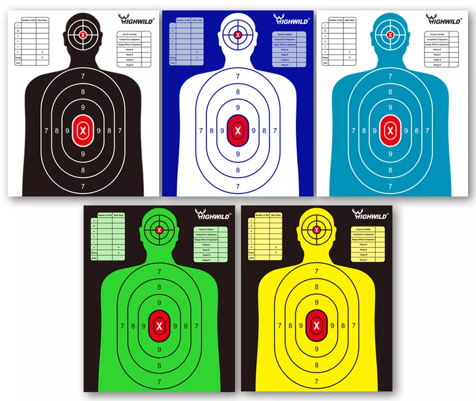 13" X 16" Multicolor Cardboard Targets