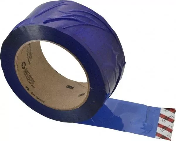 3M Packing Tape: 2" Wide, Blue, Rubber Adhesive