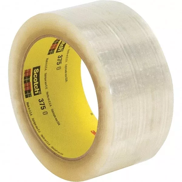 3M Packing Tape: 50' Long, Tan, Rubber Adhesive