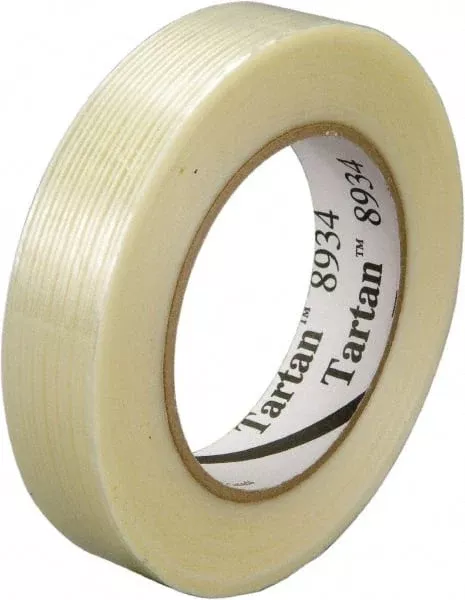 3M Packing Tape: 55' Long, Clear, Rubber Adhesive
