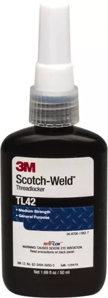 3M Threadlocker: Blue, Liquid, 50 mL, Bottle