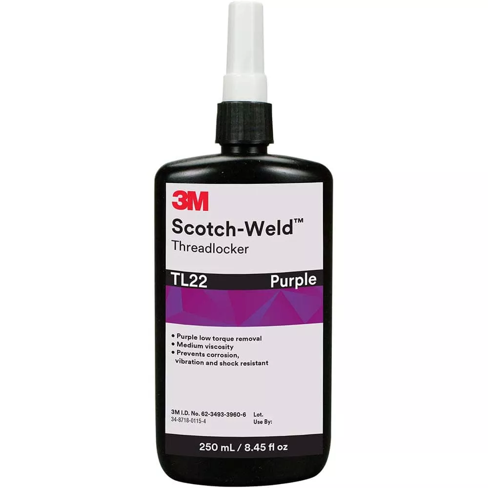 3M Threadlocker: Purple, Liquid, 250 mL, Bottle