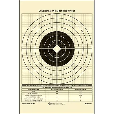 Action Target 25 Meter Zeroing Target