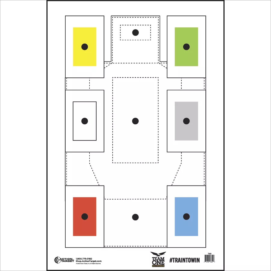 ACTION TARGET Team One Network Red Dot Paper Target
