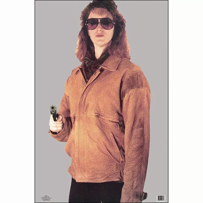 Action Target Woman in Brown Coat w/ Gun Split Second Target