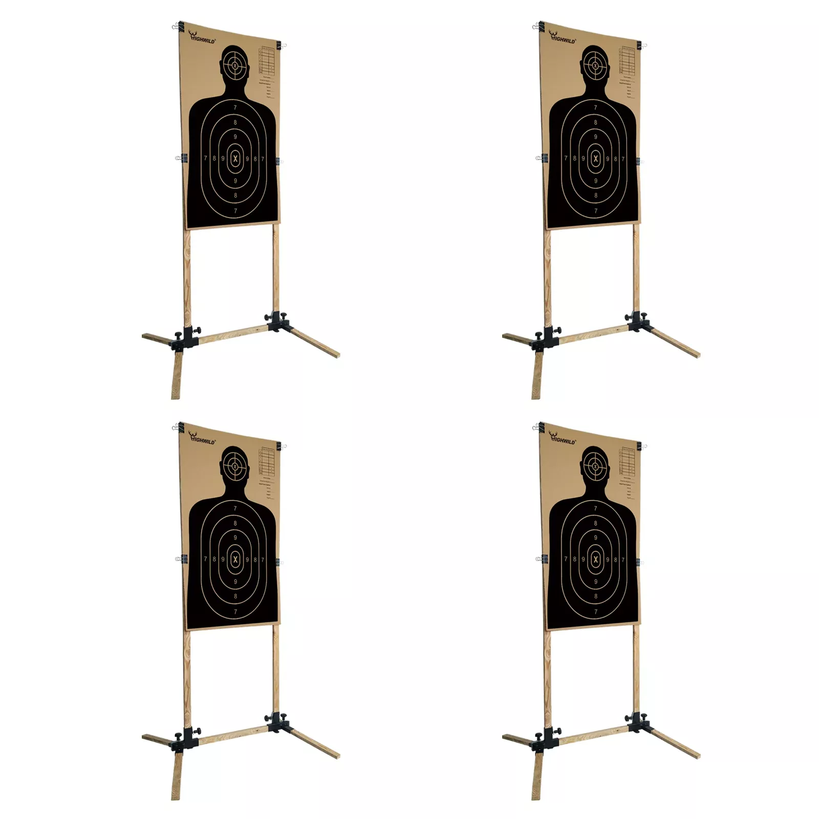 Adjustable Paper Target Stand Base - 4 PACK