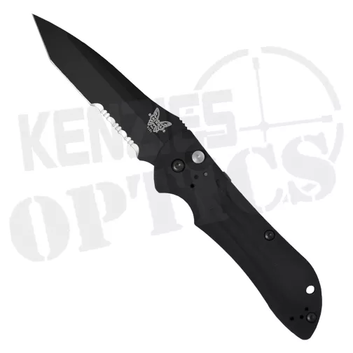 Benchmade 9101SBK Stryker T/E Partially Serrated Automatic Knife Black – Black