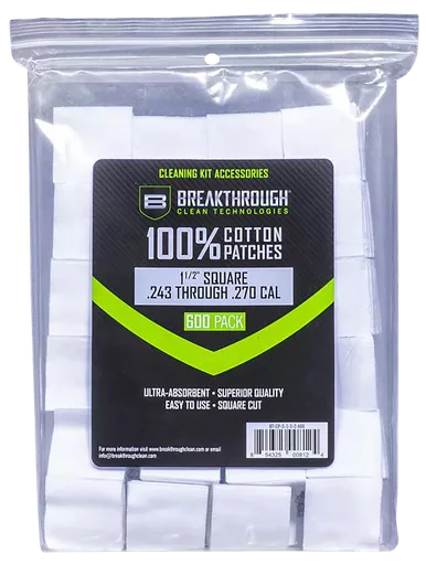 Breakthrough Clean Technologies Cotton Gun Cleaning Patches 600 Count
