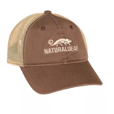 Brown Logo Mesh Back Cap by Natural Gear