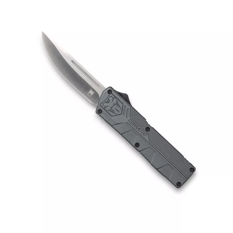 CobraTec OTF Lightweight 3.25in Drop Point - Gray