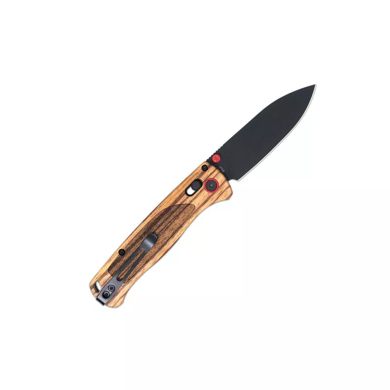 CobraTec Zebrawood Bar Lock Automatic Knife - Black Drop Point