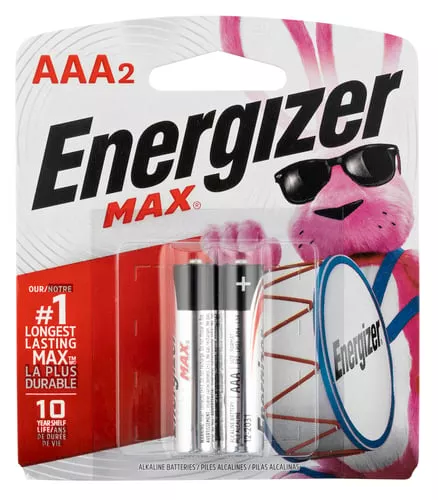 Energizer E92BP2 AAA Max Black/Silver 1.5V Alkaline Qty 2 Single Pack