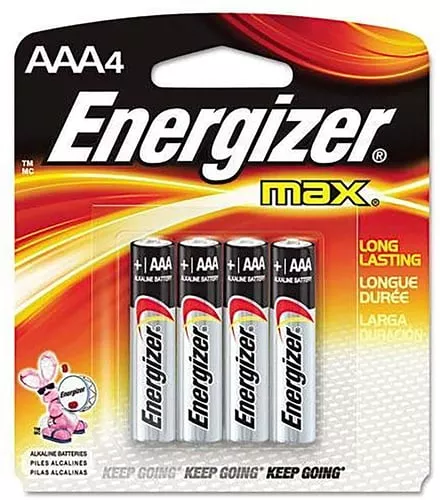 Energizer E92BP4 AAA Max Black/Silver 1.5V Alkaline Qty 4 Single Pack