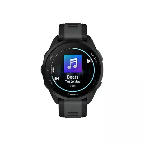 Garmin Forerunner 165 Music GPS Running Watch – Black & Powder Gray