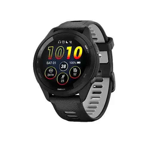 Garmin Forerunner 265 GPS Running Smartwatch – Black & Powder Gray