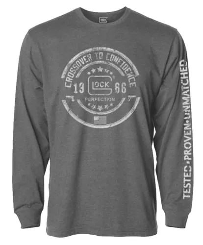Glock AP95794 CrossoverHeather Gray Cotton/Polyester Long Sleeve Medium