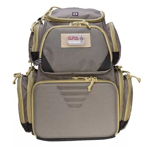 GPS Bags 1611SC Sporting Clays Backpack Olive w/Visual ID Storage System, Lockable Zippers, Storage Pockets, Pull-Out Rain Cover