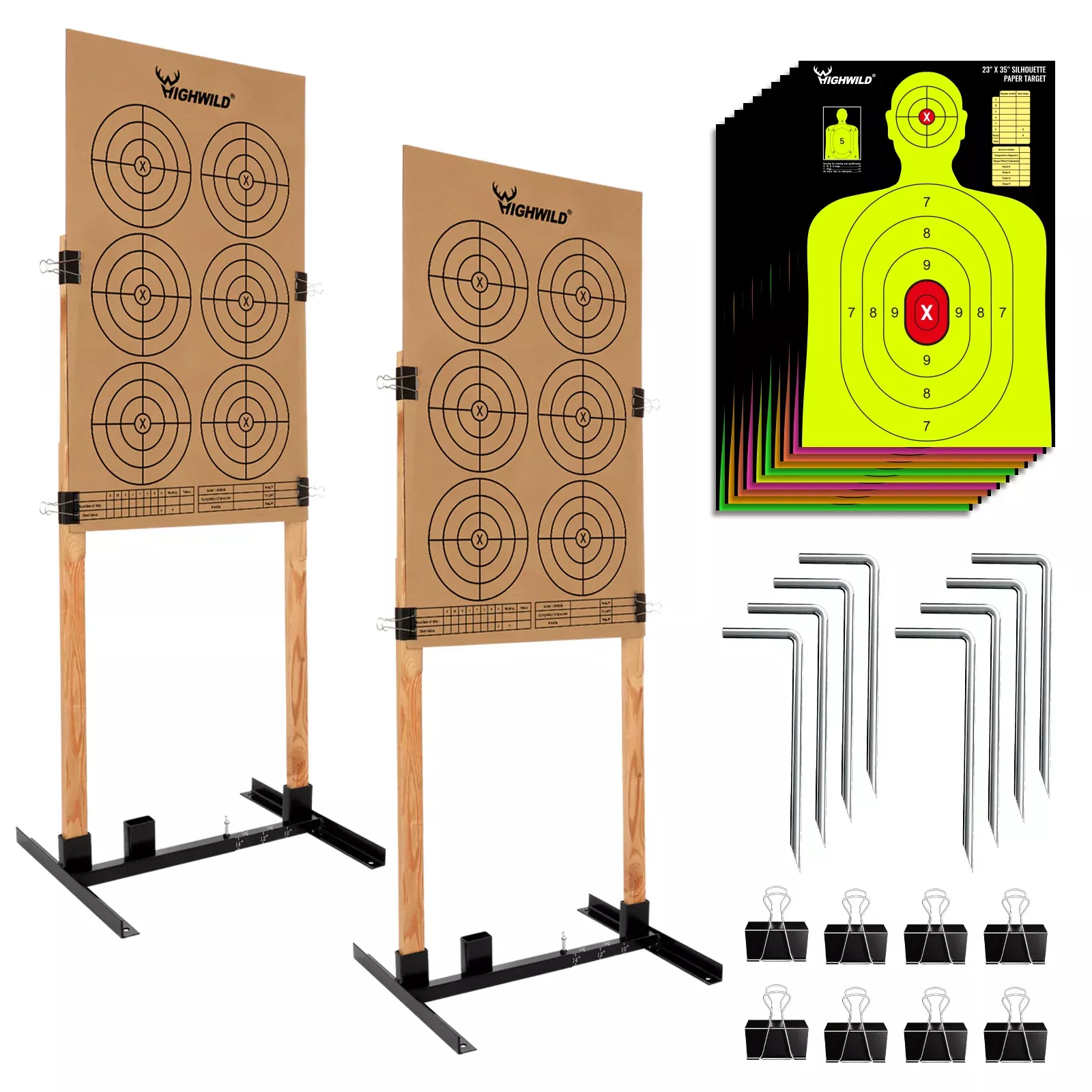H Shape Adjustable Paper Target Stand Base - 2 PACK