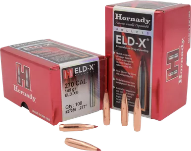 Hornady ELD-X Bullets .270 Cal .277" 145gr ELD-X 100/Box
