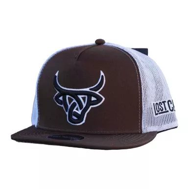 LOST CALF Charolais Brown/White Flat Cap (LCF00053)