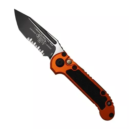 Microtech 1136-2OR LUDT Gen III Partially Serrated T/E Automatic Folding Knife Orange – Black