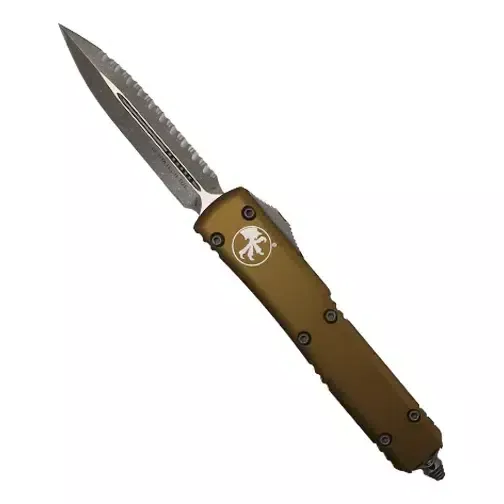 Microtech 122-12APTA Ultratech Fully Serrated D/E OTF Automatic Knife Tan – Apocalyptic