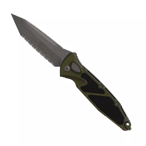 Microtech 161A-12APOD Socom Elite T/E Automatic Fully Serrated Folding Knife OD Green – Apocalyptic