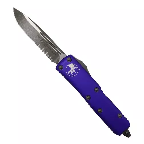 Microtech 231-11APPU UTX-85 Partially Serrated S/E OTF Automatic Knife Purple – Apocalyptic