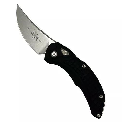 Microtech 268A-10 Brachial Trailing Point Automatic Knife Black – Stonewash