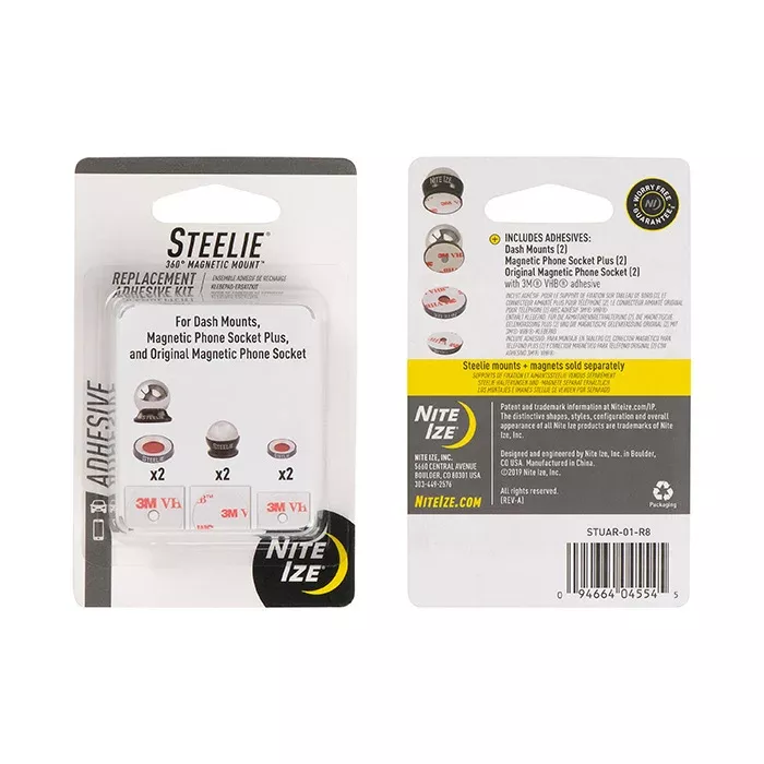 Nite-Ize Steelie Replacement Adhesive Kit for Dash Mount + Phone Socket