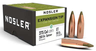 Nosler .375 Cal .375" 260gr E-Tip 50/Box