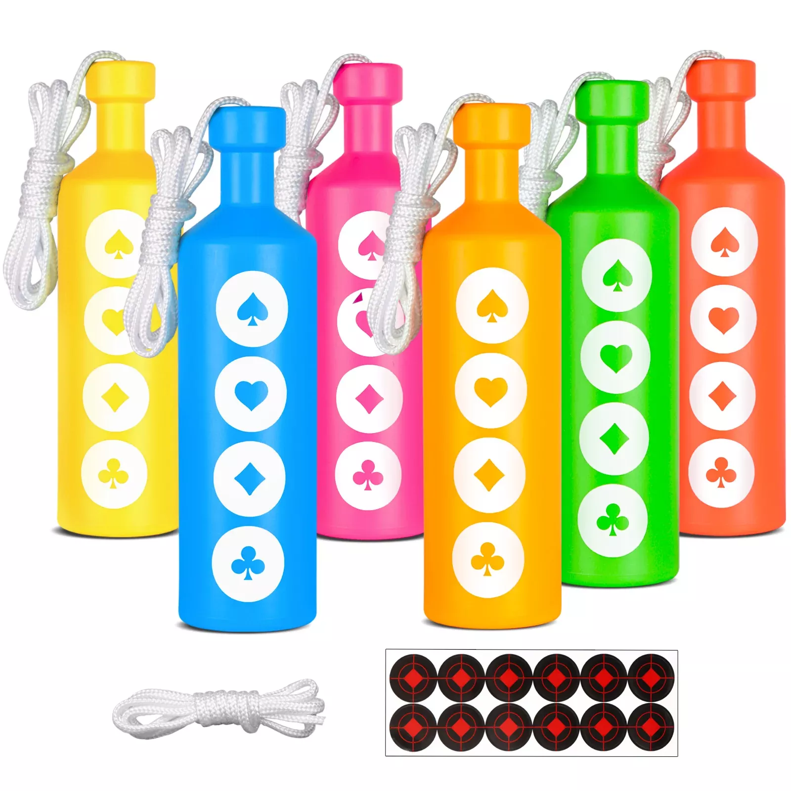 Plastic Shatterproof Bottle Targets with Hanging Rope