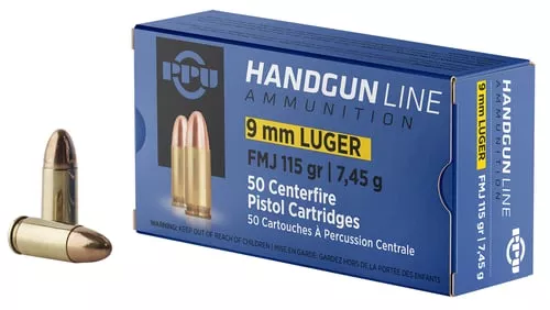 PPU 9MM FMJ 115GR 50/1000