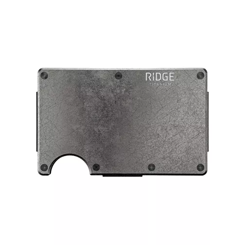 Ridge Wallet Stonewashed Titanium w/ Money Clip