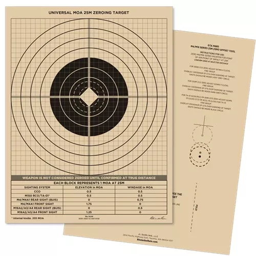 Rite in the Rain All-Weather 25m Multipurpose Zeroing Target - Universal MOA - 100 Pack
