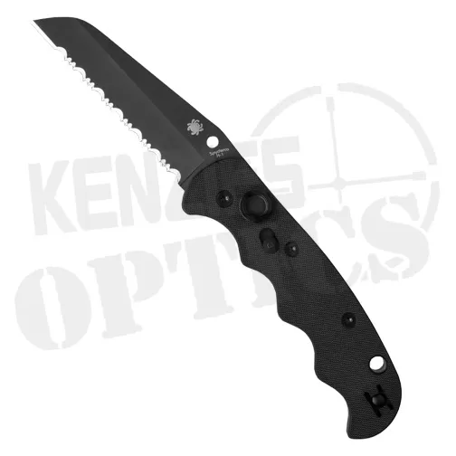 Spyderco Autonomy 2 Fully Serrated Sheepsfoot Automatic Knife Black – Black