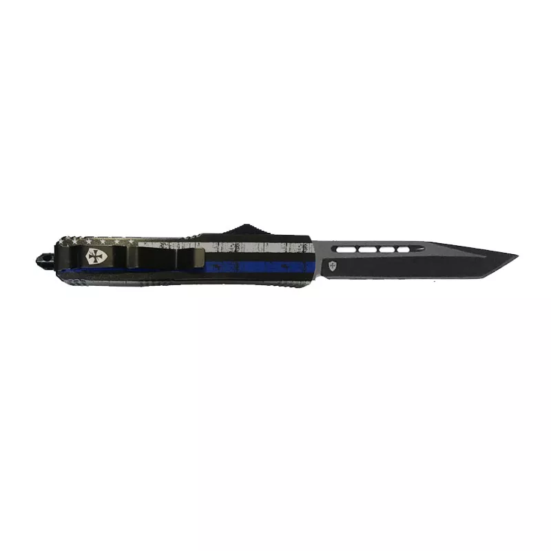 Templar Knife Slim Back the Blue Black Tanto - Automatic OTF Knife