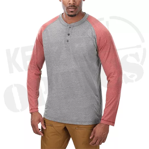 Vertx Action Henley – Heather Gray & Red