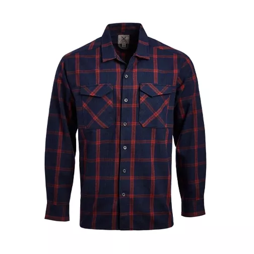 Vertx Canyon River Flannel – Midnight Clay Plaid