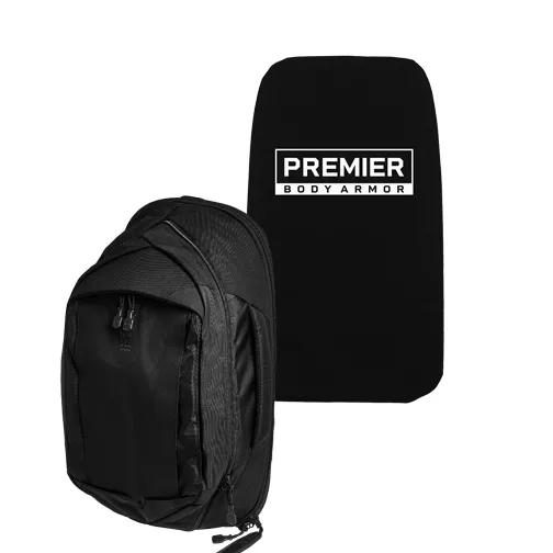 Vertx Commuter Backpack – It’s Black & Premier Body Armor Level IIIA Insert Bundle