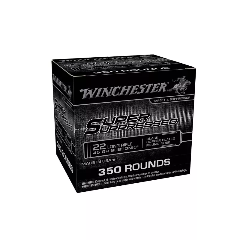 Winchester Super Suppressed .22LR 45gr Ammunition - 350 Rounds